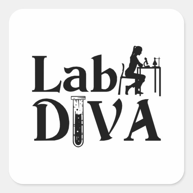 Lab Tech Lab Diva Chemist Laboratory Technician Square Sticker (Front)