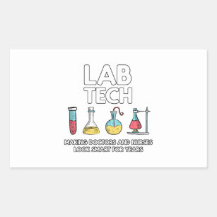 Lab Tech Laboratory Rectangular Sticker