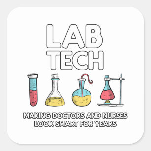 Lab Tech Laboratory Square Sticker