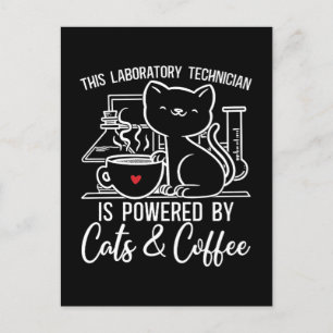 Lab Tech Laboratory Technician Cats Coffee Chemist Holiday Postcard