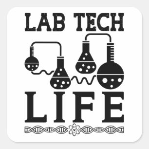 Lab Tech Life Doctor Chemist Laboratory Technician Square Sticker