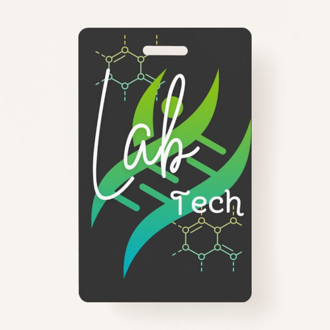 Lab Tech Name Badge ID Badge (Front)