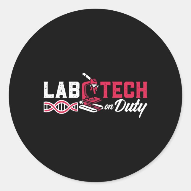Lab Tech On Duty Laboratory Technician Science Classic Round Sticker (Front)
