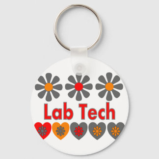 Lab Tech RETRO flowers Key Ring
