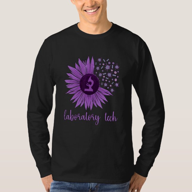 Lab Technologist Sunflower Laboratory Tech T-Shirt (Front)