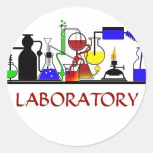 LAB WARE - LABORATORY GLASSWARE SETUP CLASSIC ROUND STICKER