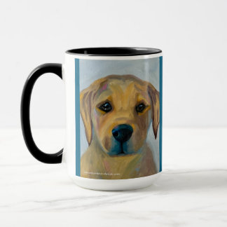 Lab Yellow Pup | Two-Tone Mug, 15 oz Mug