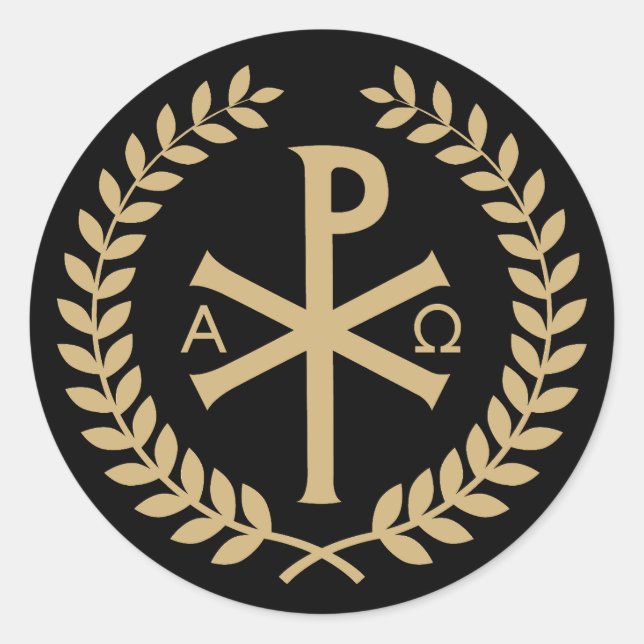 Labarum - Chi Rho - Roman Imperial Standard Classic Round Sticker (Front)