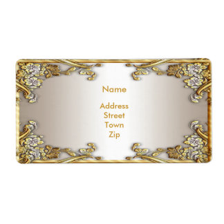 Label Address Elegant Gold Cream