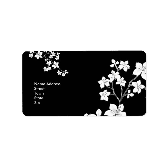 Label Address Sticker Vintage Retro blossoms 4 (Front)