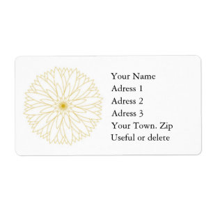 Label Adress Complete Large, white, gold