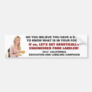 Label genetically engineered food bumper sticker