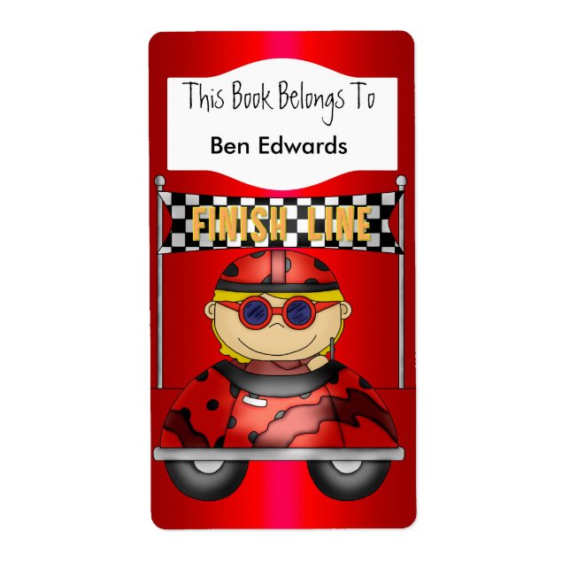 Label Kids Book Labels Stickers Car (Front)