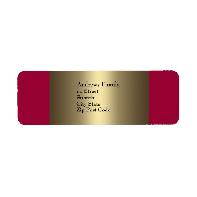 Label Plum & Bronze Simple (Front)