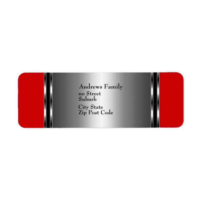 Label Red & Silver Simple (Front)