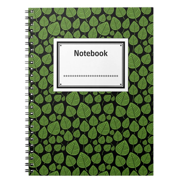 Labelled - Avocado Green on Black Spiral Notebook (Front)