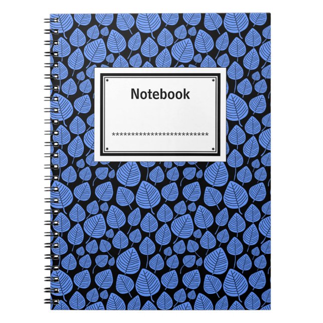 Labelled - Baby Blue on Black Spiral Notebook (Front)