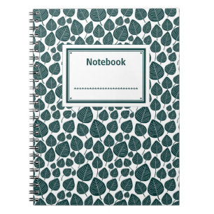 Labelled - Dark Moss Green on White Spiral Notebook