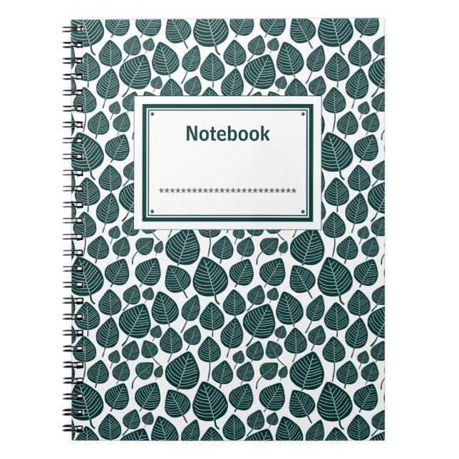 Labelled - Dark Moss Green on White Spiral Notebook (Front)