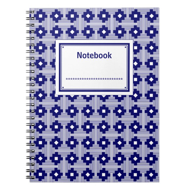 Labelled - Deep Navy on White Notebook (Front)