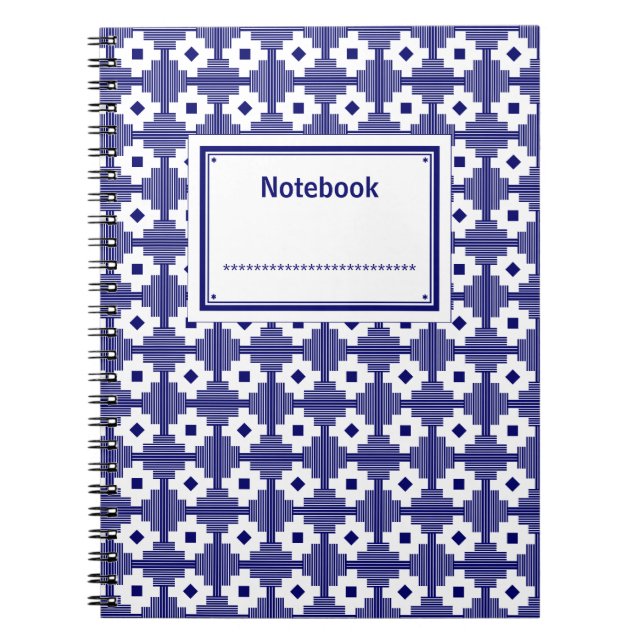 Labelled - Deep Navy on White Spiral Notebook (Front)
