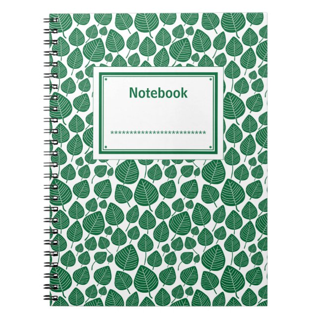 Labelled - Forest Green on White Spiral Notebook (Front)