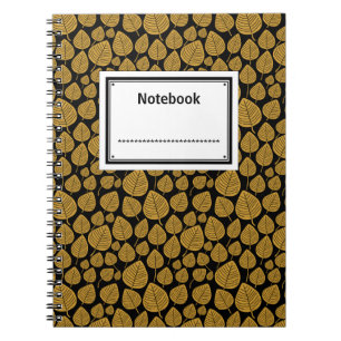 Labelled - Gold Brown on Black Notebook