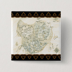 Labelled Map of Trino 15 Cm Square Badge