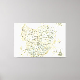 Labelled Map of Trino Canvas Print