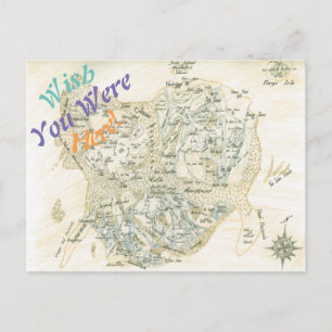 Labelled Map of Trino Postcard