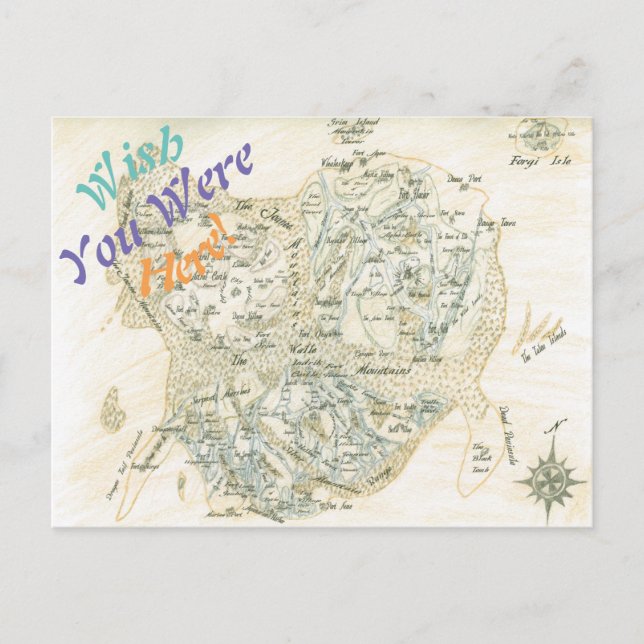 Labelled Map of Trino Postcard (Front)