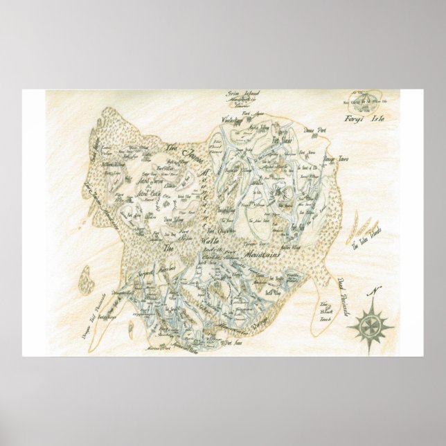 Labelled Map of Trino Poster (Front)