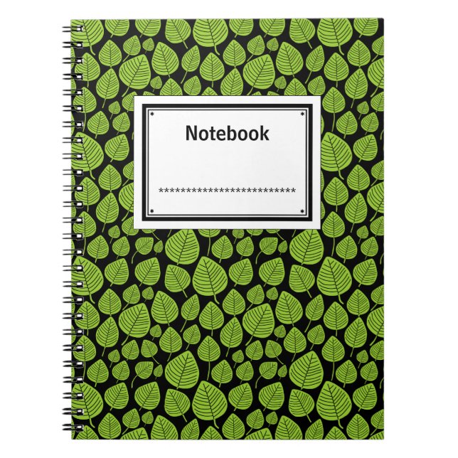 Labelled - Martian Green on Black Spiral Notebook (Front)