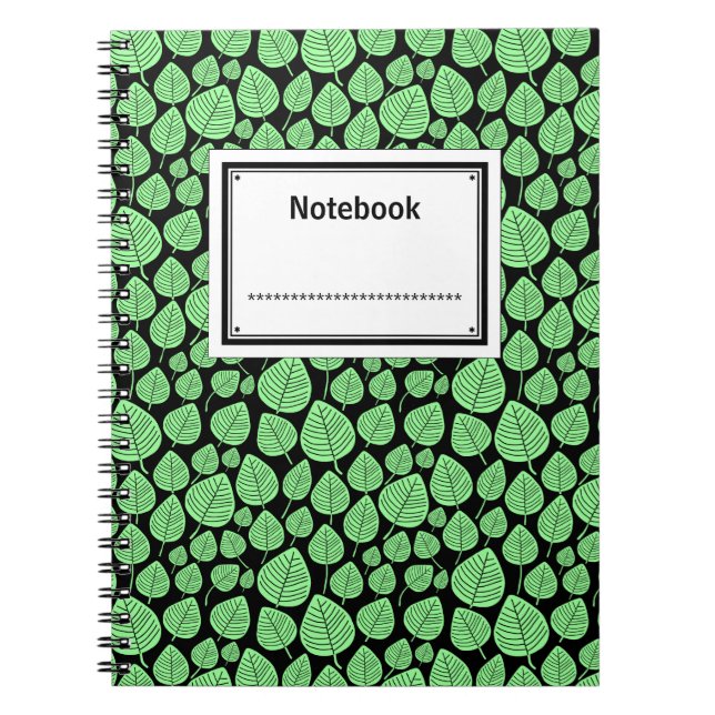 Labelled - Mint Green on Black Notebook (Front)