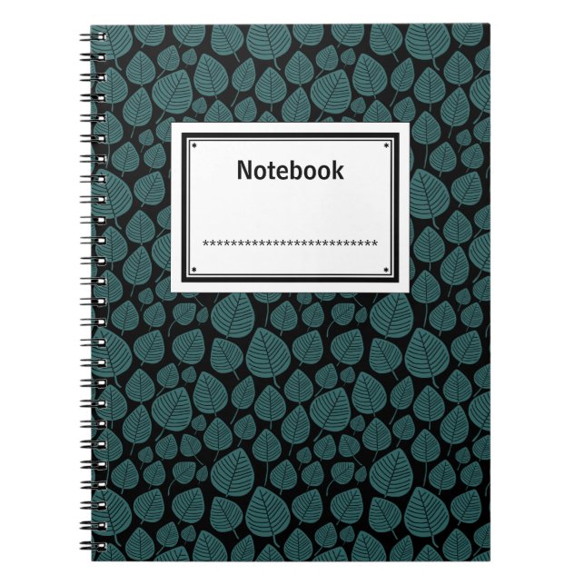 Labelled - Moss Green on Black Spiral Notebook (Front)