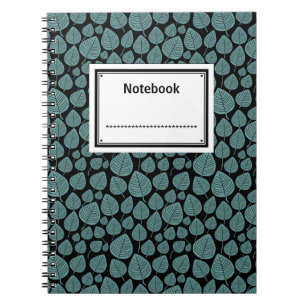 Labelled - Ocean Green on Black Spiral Notebook