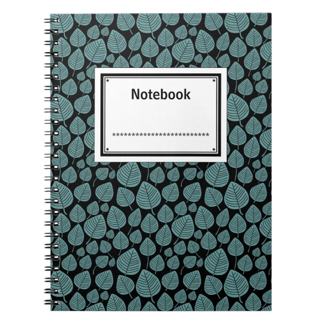 Labelled - Ocean Green on Black Spiral Notebook (Front)