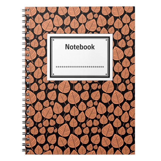 Labelled - Peach on Black Notebook (Front)