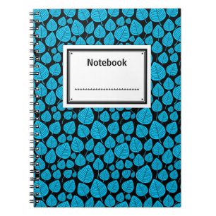 Labelled - Sky Blue on Black Spiral Notebook