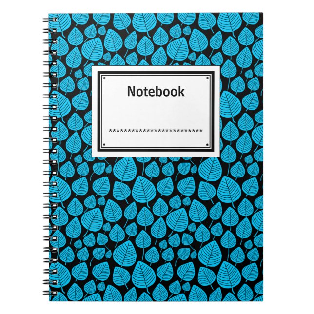 Labelled - Sky Blue on Black Spiral Notebook (Front)