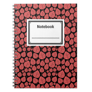 Labelled - Tropical Pink on Black Spiral Notebook