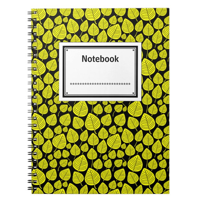 Labelled - Yellow on Black Spiral Notebook (Front)