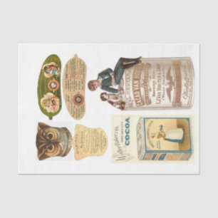 labels 19 10x15 Vintage Food Decoupage Tissue Paper