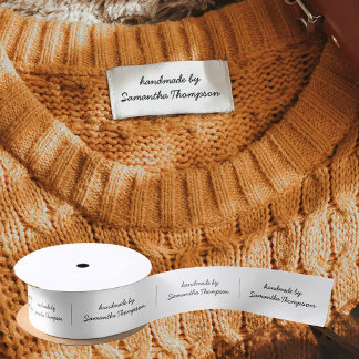Labels Clothing Tags Handmade Items Script Font Satin Ribbon