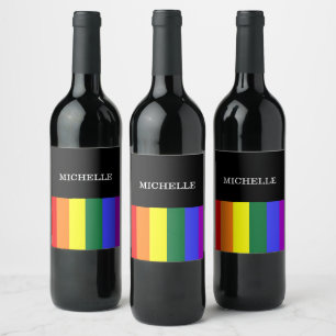 Labels Custom Gay Rainbow Pride Wine