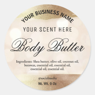 Labels For Body Butter Gold And Sparkles