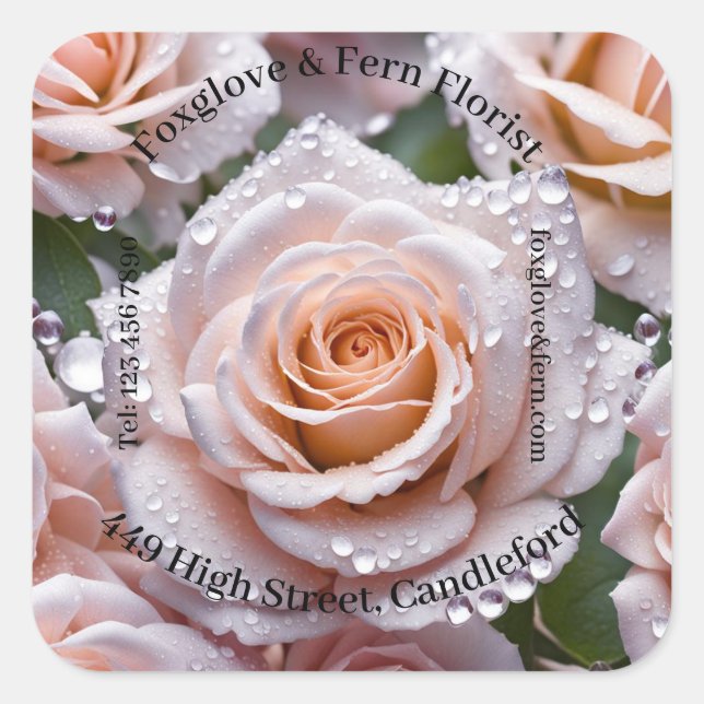 Labels for Florists. Editable text (Front)