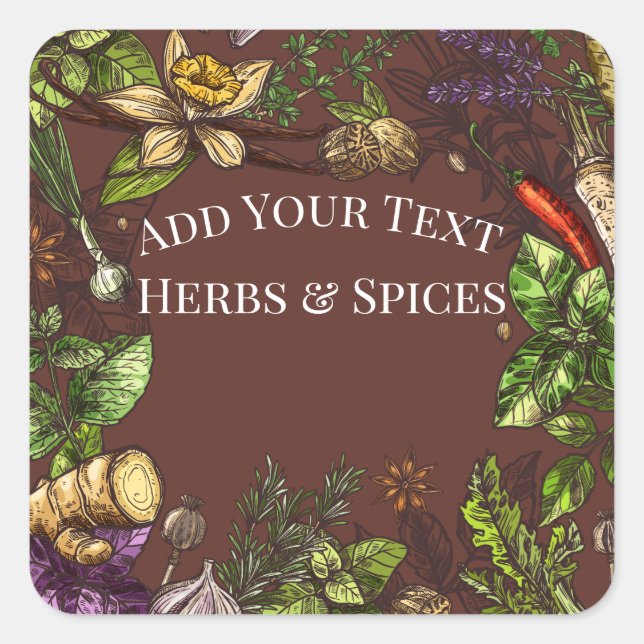 Labels for Gardening Herbs & Spices Stickers (Front)