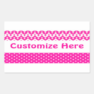 Labels to Customise, Candy Pink Geometric Pattern