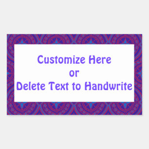 Labels to Customise, Chic Purple and Blue Pattern